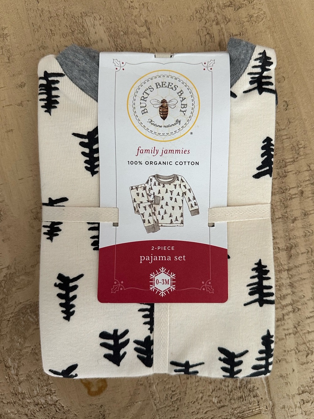 Burt’s Bees Baby Organic Cotton 2-Piece Tee/Pants Pajama Set, Trees, 0-3M